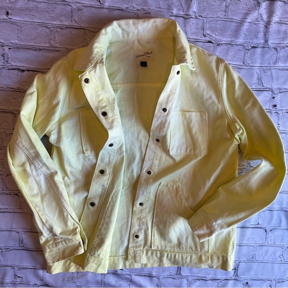 Lemon Yellow Denim Jacket Universal Thread Snap Down Shacket Womens Small - Picture 6 of 9